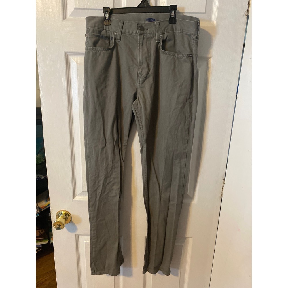 Old Navy Mens Straight Leg Pants Gray 100% Cotton Size 32x32